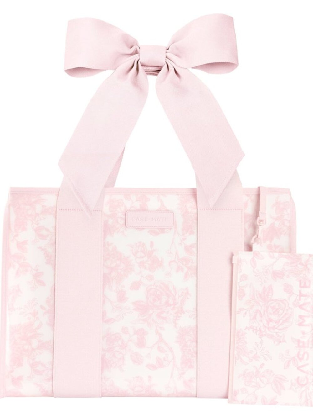 Case-Mate Pink Rose Bow Jelly Tote Bag Waterproof Beach Travel Gym Coquette NWT